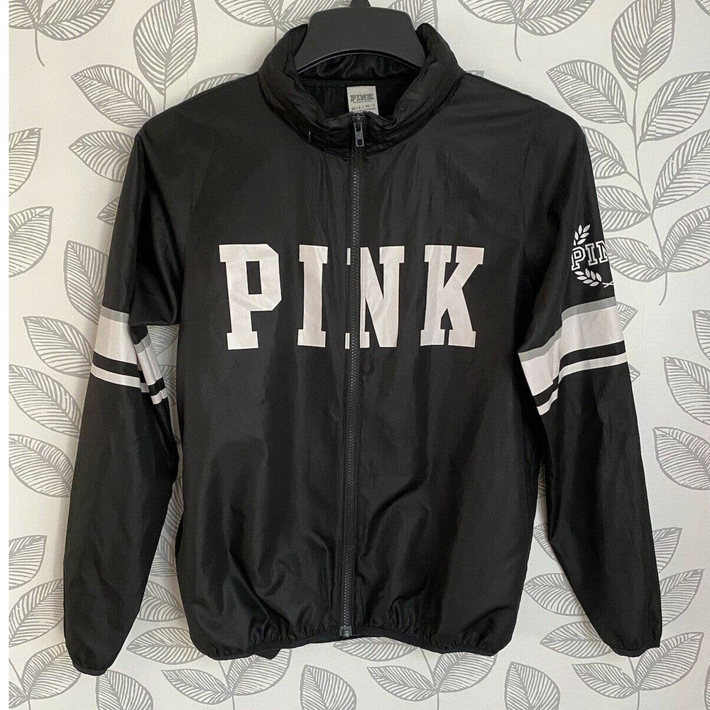 Victoria Secret Pink Hooded Windbreaker Jacket Size XS
